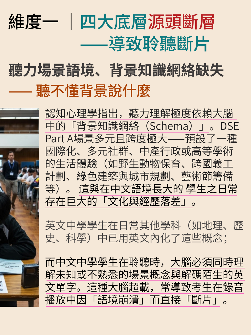 DSE 英語聽力 A 部 · 研究報告（1/2）｜診斷篇 — 10/18